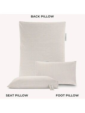 Back, Seat & Foot Pillow Set in Light Beige -